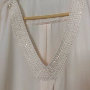 White Blouse with embellished neckline